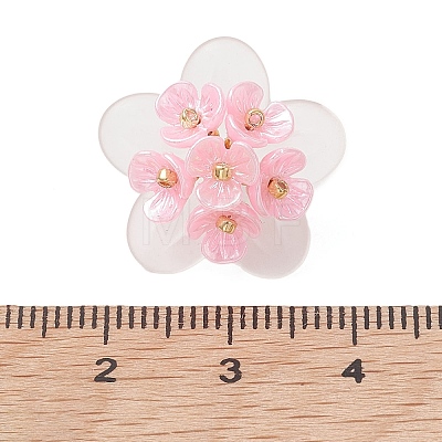 Frosted Acrylic Bead Caps Pendants PALLOY-MZ01310-02-1