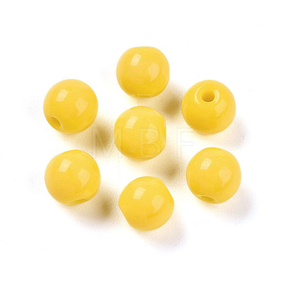 Opaque Solid Color Glass Beads GLAA-N007-6mm-A06-1