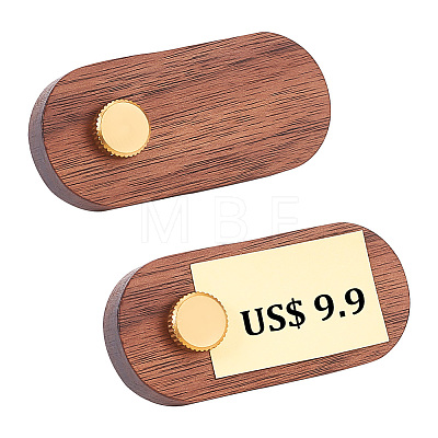 2 Sets Tabletop Wood Price Display Cards AJEW-FG0002-86-1