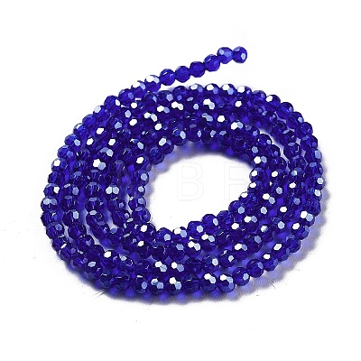 Electroplate Transparent Glass Beads Strands EGLA-A035-T3mm-A06-1