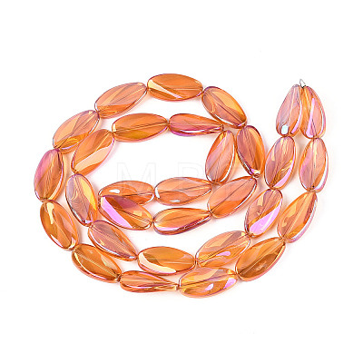 Electroplate Transparent Glass Beads Strands EGLA-N055-02E-1