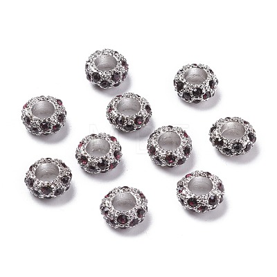 Alloy Rhinestone European Beads X-CPDL-H998-2-1