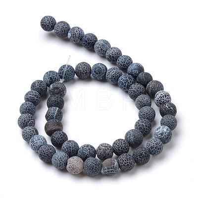 Natural & Dyed Crackle Agate Bead Strands G-T056-8mm-01-1