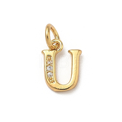 Brass Micro Pave Cubic Zirconia Charms KK-I382-03G-U-1