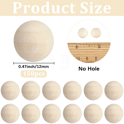 150Pcs Unfinished Wood Beads WOOD-PA0001-83B-1