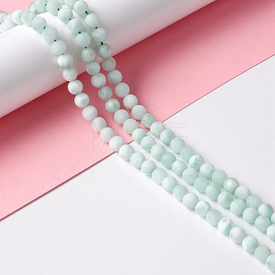 Frosted Natural Glass Beads Strands G-I247-15I-1
