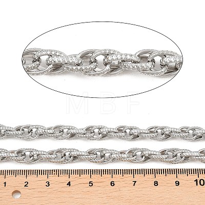 304 Stainless Steel Textured Rope Chains CHS-C022-03P-1