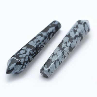 Natural Snowflake Obsidian Pointed Beads G-E490-E16-1