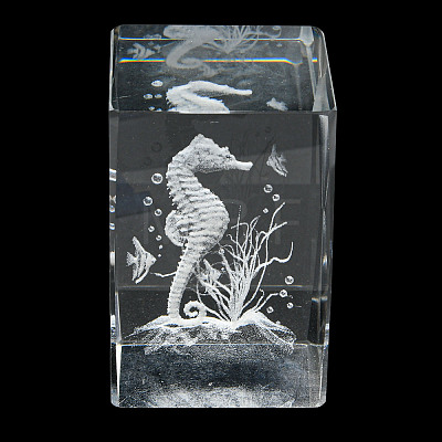 3D Laser Engraving Animal Glass Figurine DJEW-R013-01C-1