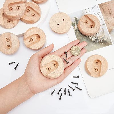 12 Sets Beech Wood Closet Pole Socket FIND-CA0004-90-1