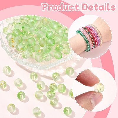 100Pcs Frosted Baking Paint Glass Beads DGLA-YW0001-36H-1