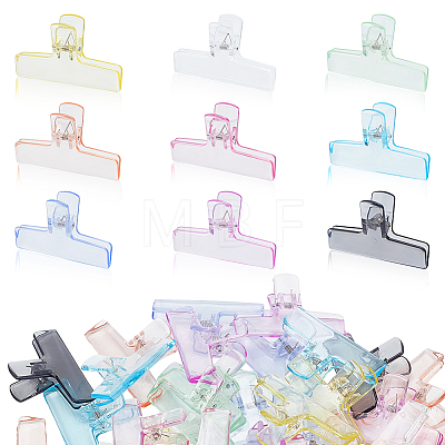 45Pcs 9 Colors Transparent Plastic Binder Clips AJEW-WA0003-80-1