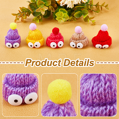 40Pcs Christmas Theme Handmade Wool Woven Hat Decoration WOVE-SC0001-05-1