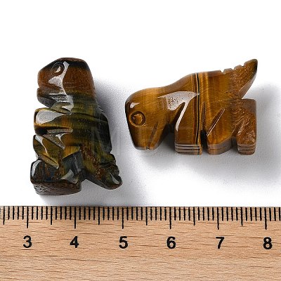 Natural Tiger Eye Carved Healing Dinosaur Figurines G-B062-07A-1