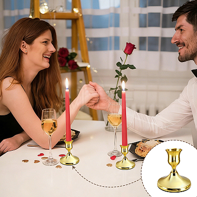 18Pcs Aluminium & Iron Candle Holders AJEW-WA0004-85A-1