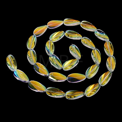 1Strand Electroplate Transparent Glass Beads Strands EGLA-TADJ0001-20C-1