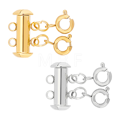 2Pcs 2 Colors 304 Stainless Steel Slide Lock Clasps FIND-AB00060-1