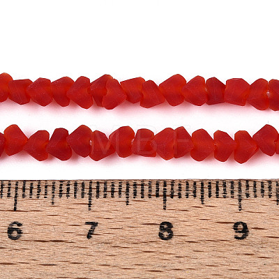Frosted Transparent Glass Beads Strands GLAA-N016-4mm-08-1