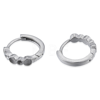 304 Stainless Steel Hoop Earrings Findings STAS-N092-190-1
