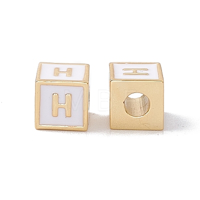Rack Plating Brass Enamel Beads KK-B060-04G-04H-1