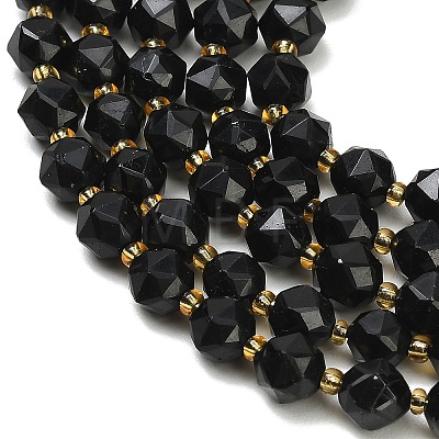 Natural Black Tourmaline Beads Strands GG-CBA3921-B11-8mm-1