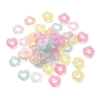 Frosted Transparent Acrylic European Beads AC-CBA9284-04-1