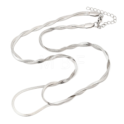 Unisex 304 Stainless Steel Flat Snake Chain Necklaces NJEW-K305-11P-1