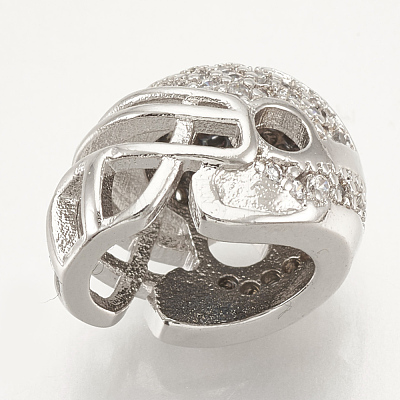 Brass Micro Pave Cubic Zirconia Football Helmet Beads ZIRC-S061-52P-1