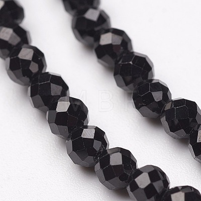 Natural Black Spinel Bead Strands G-P213-13-3mm-1