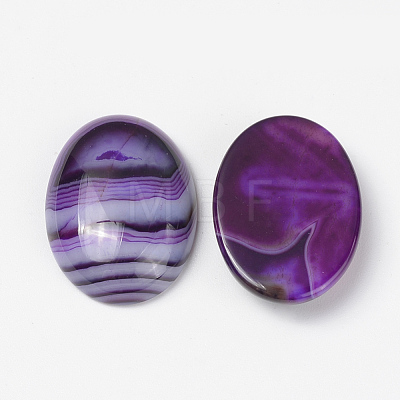Natural Striped Agate/Banded Agate Cabochons G-R415-13x18-11-1