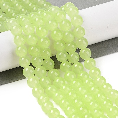 Imitation Jade Glass Beads Strands DGLA-S076-8mm-17-1