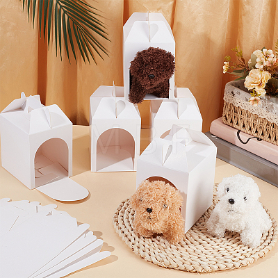 Kraft Paper Folding Paper Pet Gift Packing Tote Boxes CON-WH0089-238A-1