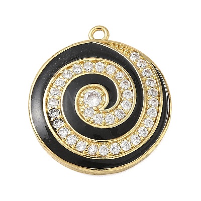 Brass Micro Pave Clear Cubic Zirconia Pendants CU-CBA4231-04C-G-1