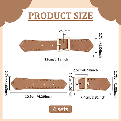 4Pcs Leather Sew on Toggle Buckles FIND-FG0005-62A-1