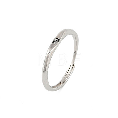 Rhodium Plated 925 Sterling Silver Adjustable Rings RJEW-S397-01P-02-1