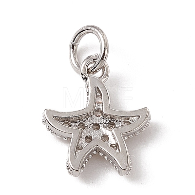 Brass Micro Pave Cubic Zirconia Charms X-ZIRC-F132-13P-1
