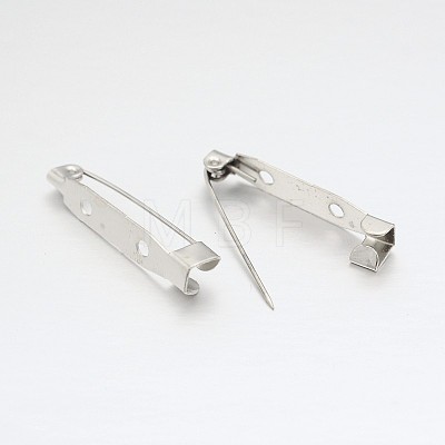 Iron Brooch Pin Back Safety Catch Bar Pins with 2 Holes IFIN-A171-04D-1