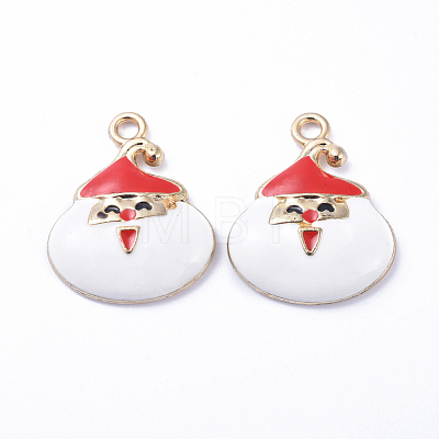 Golden Plated Alloy Enamel Pendants ENAM-D040-C07-G-1