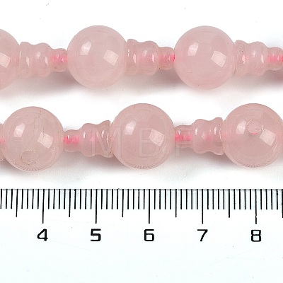 Natural Rose Quartz 3-Hole Guru Beads Strands G-H064-E01-01-1