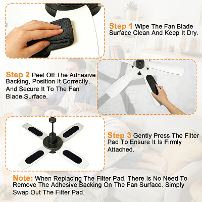 30Pcs Cotton Activated Carbon Air Filter Pad for Ceiling Fan AJEW-WA0004-18-1
