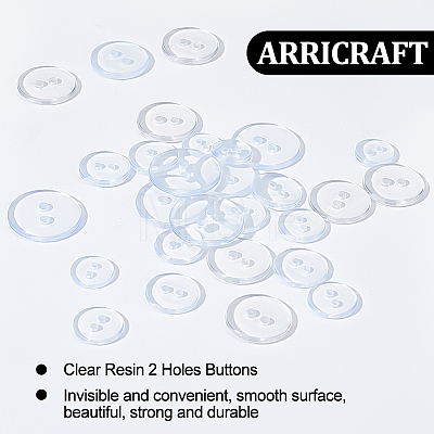 250Pcs 5 Style Lucid Round 2-hole Shirt Button BUTT-AR0001-07-1