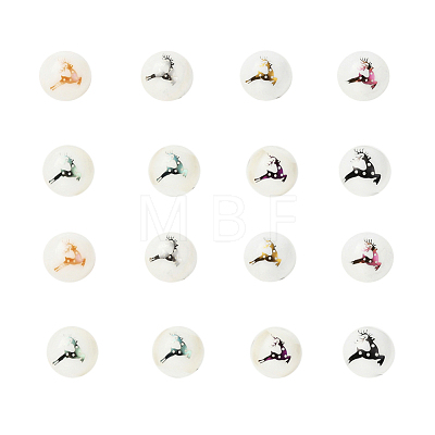 80Pcs 8 Colors Christmas Opaque Glass Beads EGLA-YW0001-04-1