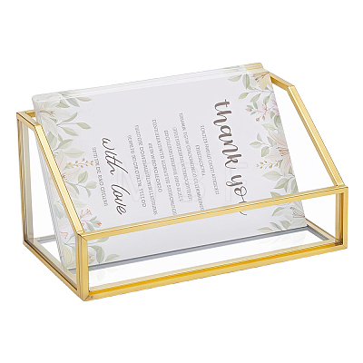 2Pcs Glass Business Card Box ODIS-GO0001-26-1