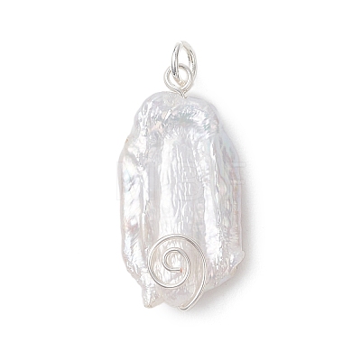 Natural Keshi Pearl Pendants PALLOY-JF04812-02-1