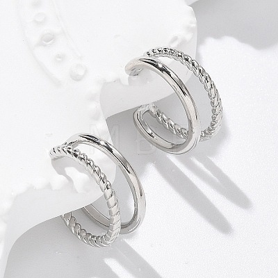 Brass Cuff Earrings EJEW-I249-16P-1