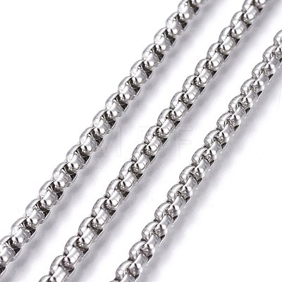 Tarnish Resistant 304 Stainless Steel Box Chains STAS-P219-23-E-1