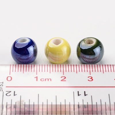 Glazed Porcelain Beads PORC-D001-12mm-M-1