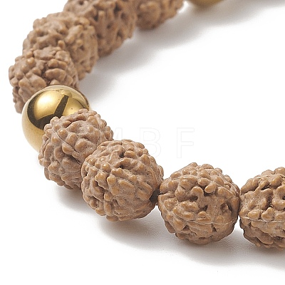 2Pcs 2 Color Natural Wood & Synthetic Hematite & Alloy Buddhist Head Beaded Stretch Bracelets Set for Women BJEW-JB09154-1