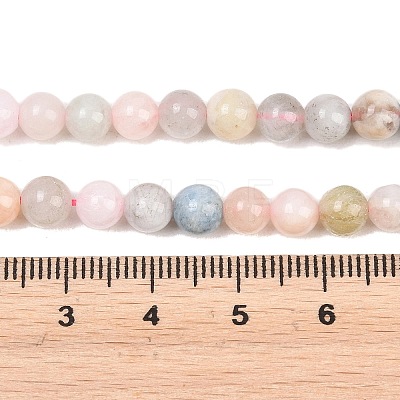 Natural Morganite Round Bead Strands G-I159-6mm-1