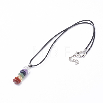 Natural & Synthetic Mixed Stone Pendant Necklaces G-Q989-002-1